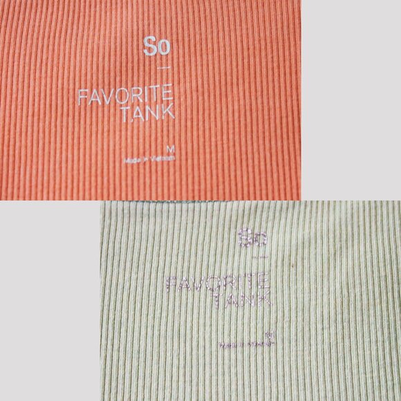 Sonoma Green Salmon Ribbed Scoop Neck Button Tank Top Bundle 2 Shirts Medium - Picture 4 of 4